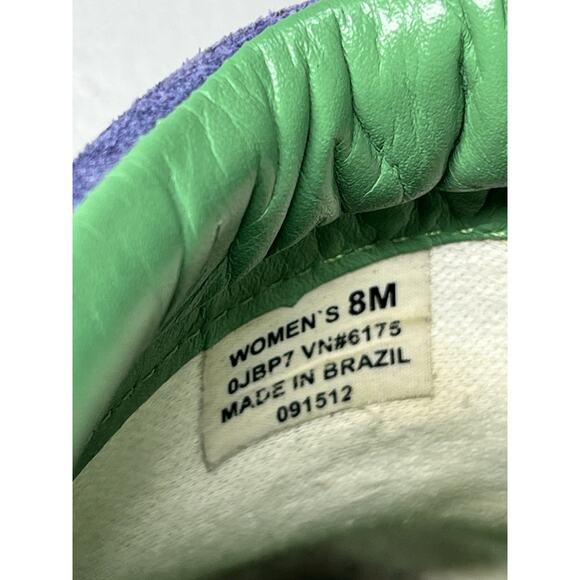 LL Bean Slide Clogs Womens 8 Blue Suede Sailboat Logo Slip On Preppy Coastal - Picture 10 of 13